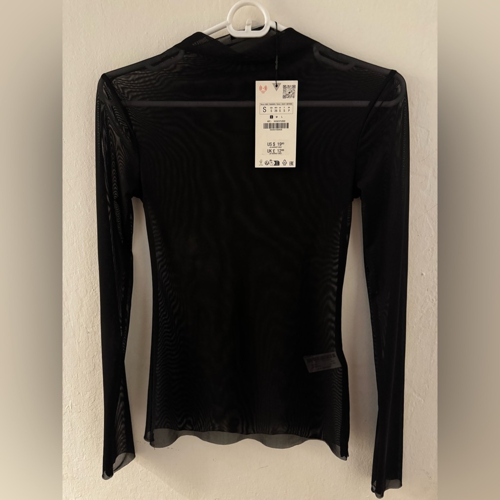 Sheer Black Long Sleeve Top